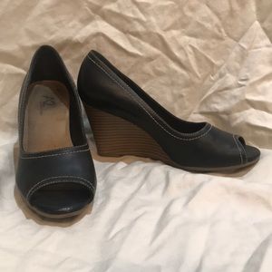 Black Peep Toe Wedges-A2 by Aerosoles (size 7)